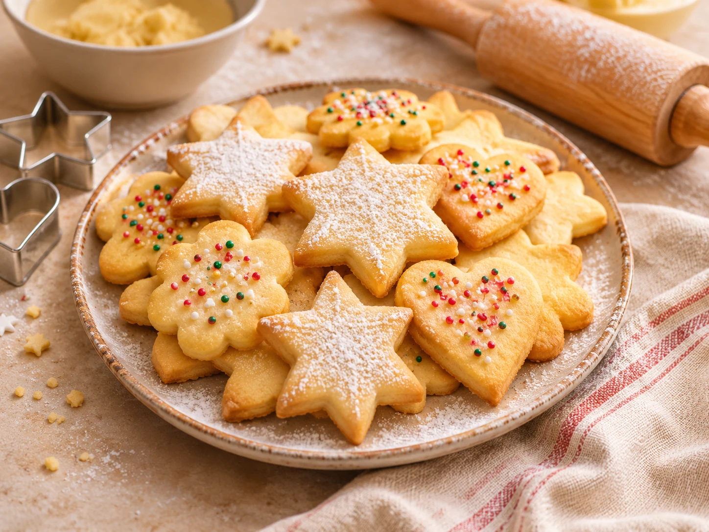 Frisch gebackene traditionelle Weihnachtsplätzchen